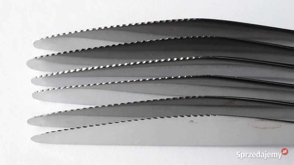 Noże obiadowe 1 ROŚLINNY Gerlach sztućce PRL śląskie Dąbrowa Górnicza