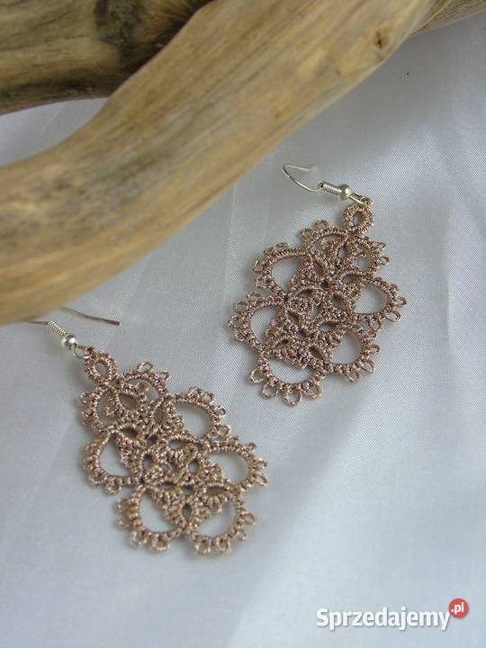 Kolczyki koronkoweróżne wzory kolory Wiśniowa