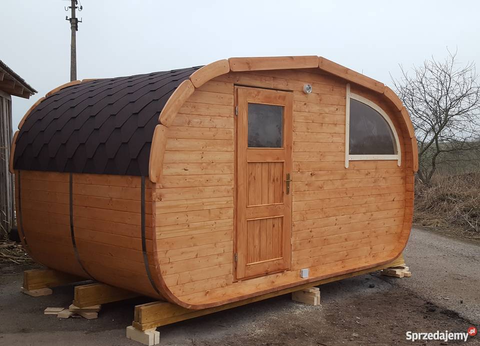 Sauna Owalna Beczka Owal Ogrodowa z piecem Ogród Sejny