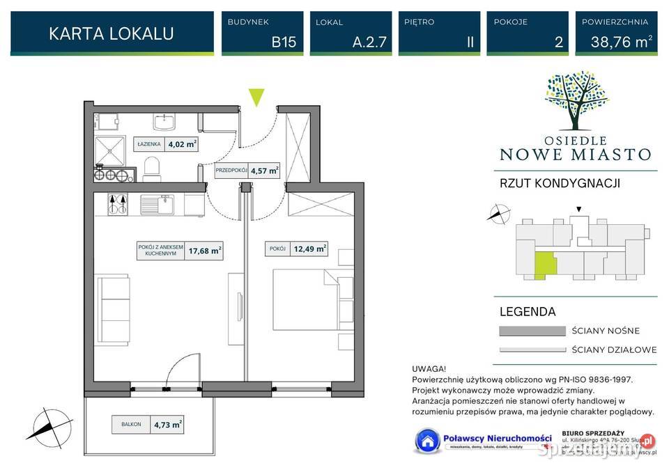 Nowe 2 pokojowe 3876 m2 miejsce postojowe pomorskie