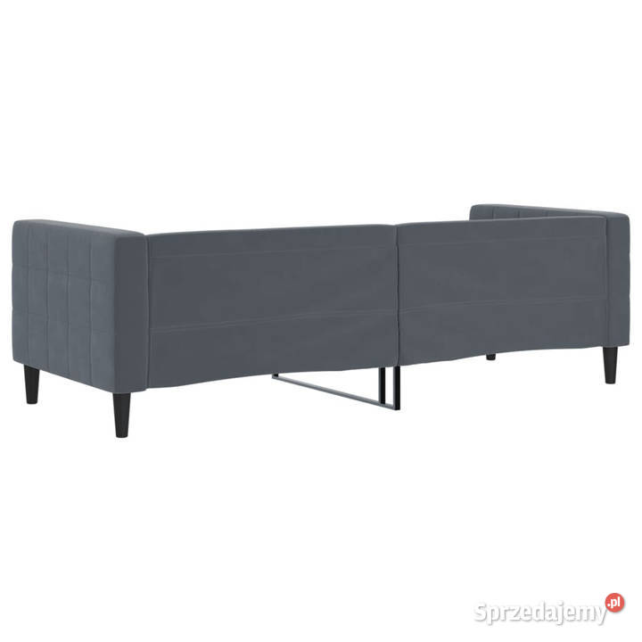 Sofa z funkcją spania ciemnoszara aksamitna
