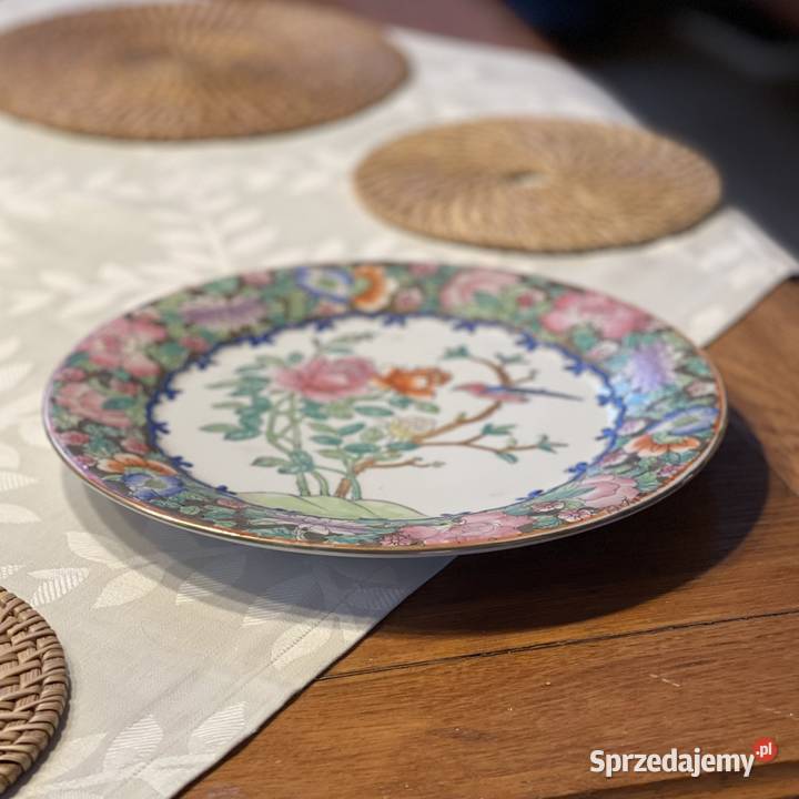 Ręcznie malowany talerz z porcelany Chiny Porcelana i szkło Myszków sprzedam