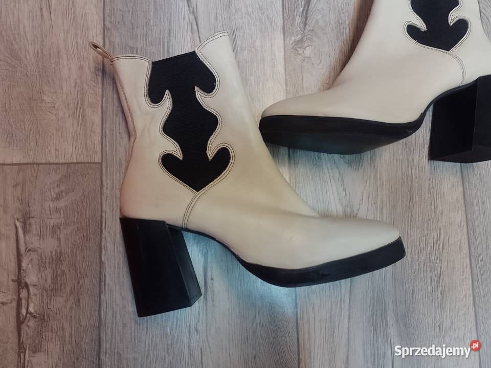 40 Nasty Gal Skórzane botki biznesowe z Londynu Kraków