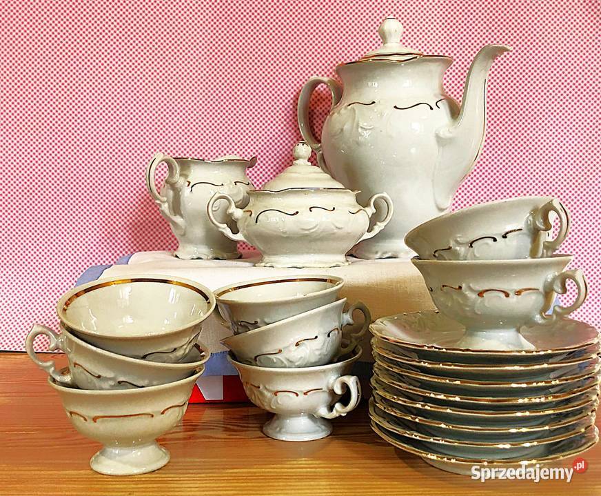 Serwis kawowy herbaciany porcelana PRL Wałbrzych Myślachowice