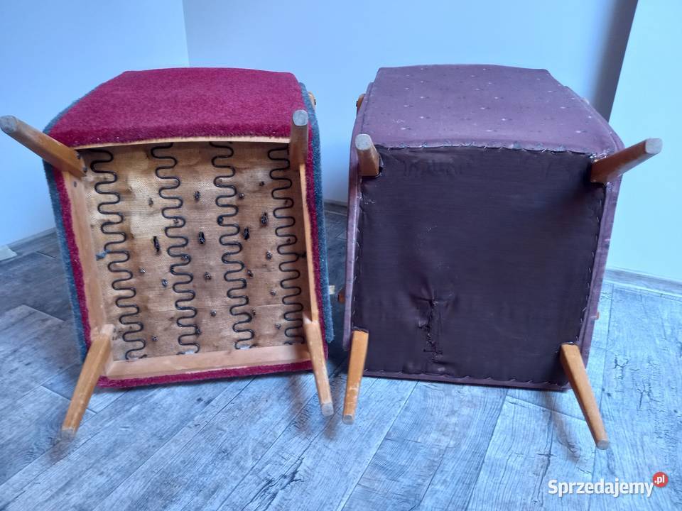 Stare unikatowe fotele patyczaki PRL vintage 75cm Rawicz