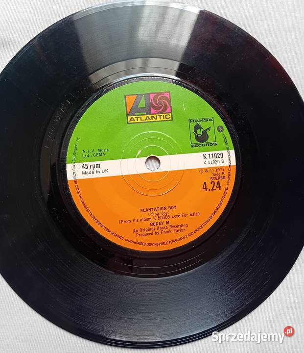 SP Boney M Belfast Plantation Boy Atlantic 1977 wielkopolskie Koźminek