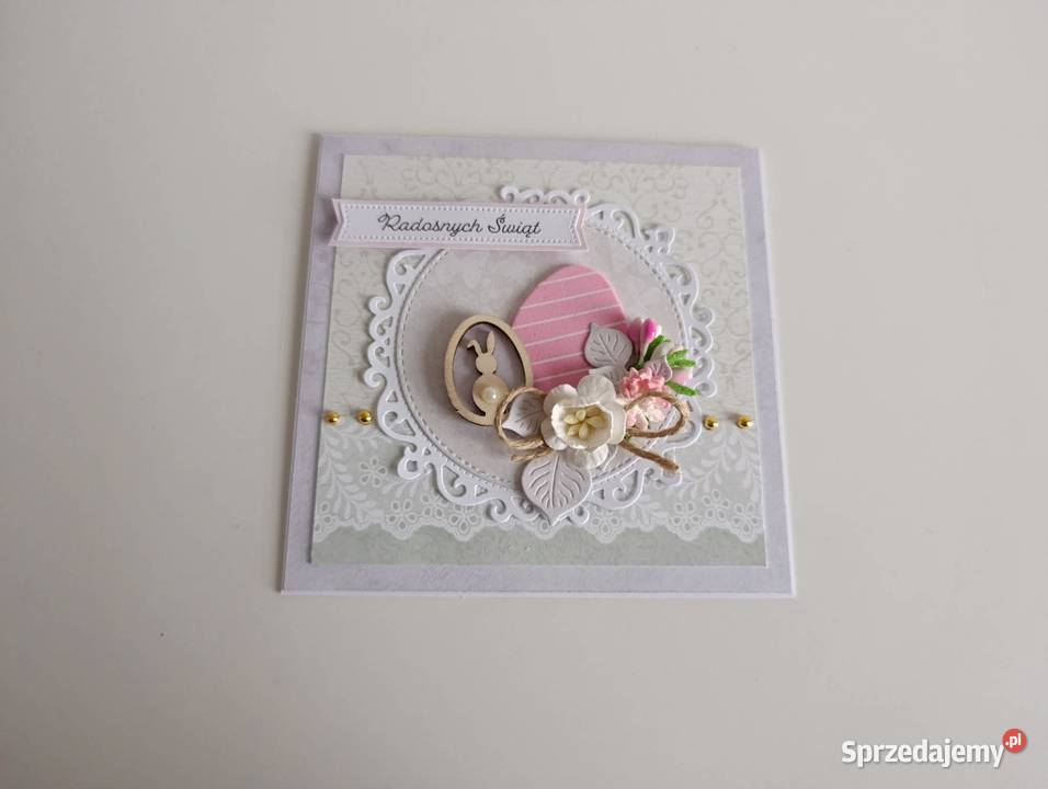 Kartka ręcznie robiona Świąteczna Wielkanoc Łódź