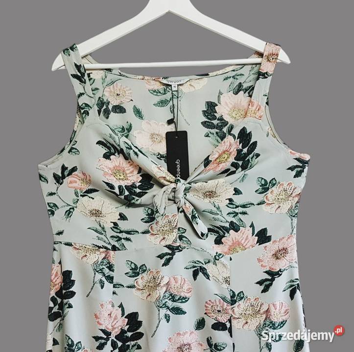 Damska sukienka letnia zielona kwiatowa na Kwiatki Chrzanów