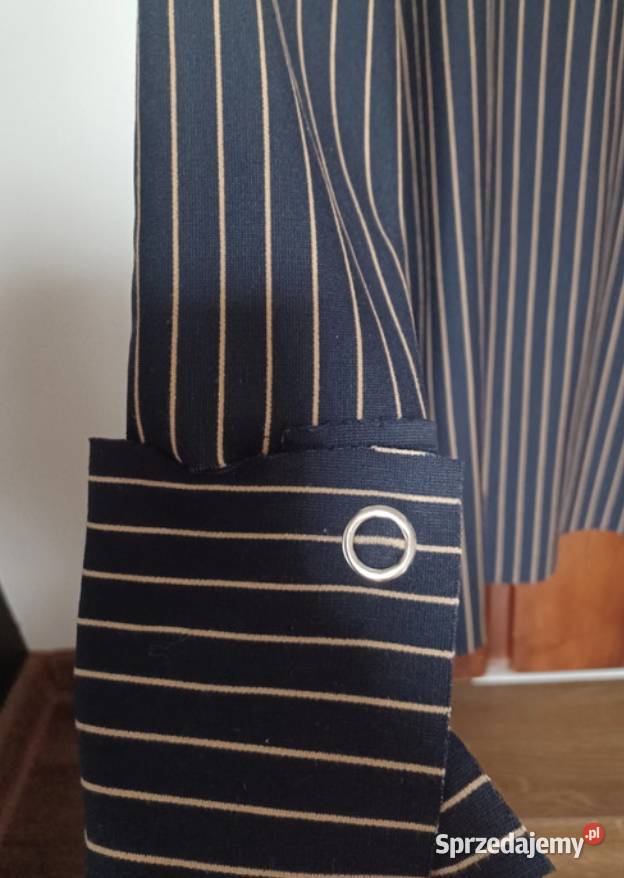 Bluzka długa tunika granatowa w paski elegancka Rzeszów sprzedam