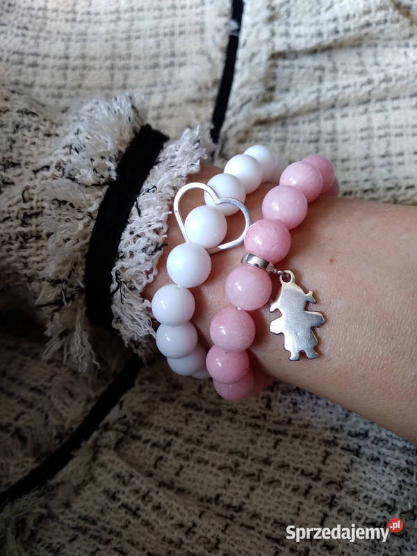 Bransoletki damskie z Jadeitu różowego i Agatu srebro Kielce sprzedam