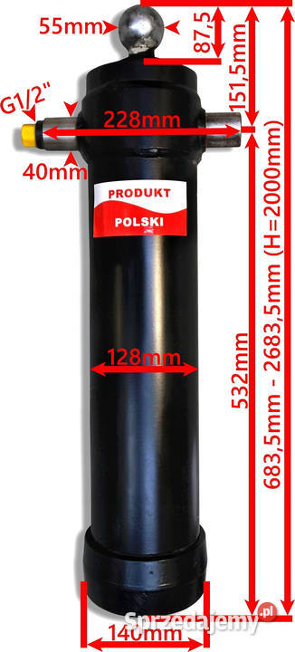 SIŁOWNIK Hydrauliczny CYLINDER 10 TON Wysuw 2000 kujawsko-pomorskie Solec Kujawski sprzedam