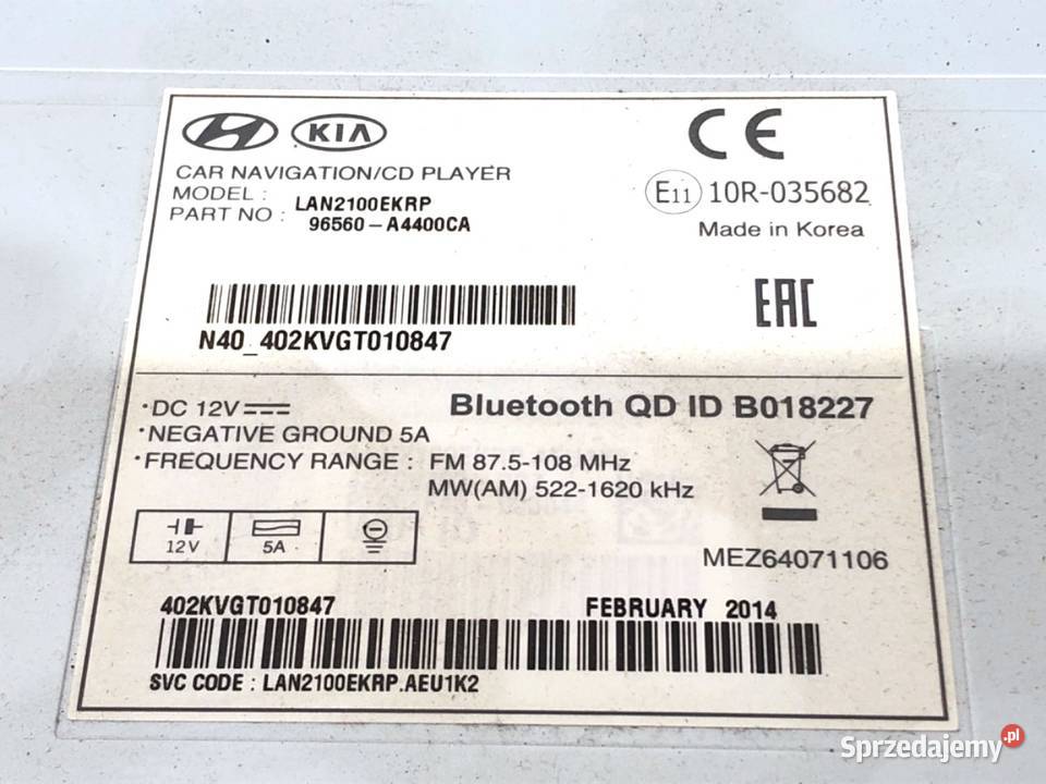 RADIO NAWIGACJA KIA CARENS IV 96560A4400CA
