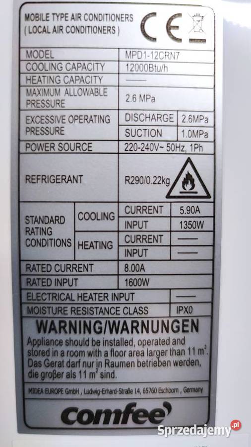 Klimatyzator Przeno Ny Comfee Mpd Crn Jadowniki Sprzedajemy Pl