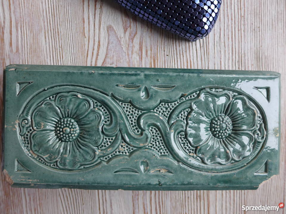 F9 Secesyjny stary ceramiczny dekor kafel Warszawa