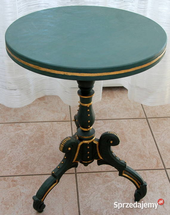 stary mały okrągły stół stolik kawowy Vintage Warszawa