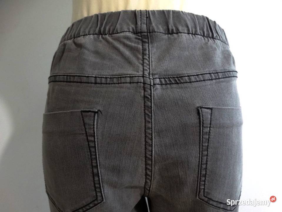 Spodnie Jeansy Jegginsy o Prostym Kroju na Gumce Łomża sprzedam