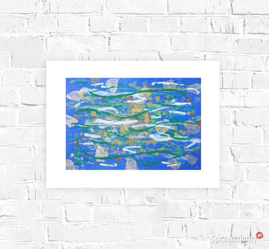 abstrakcja grafika granatowa abstrakcja odcienie błękitu Łódź sprzedam