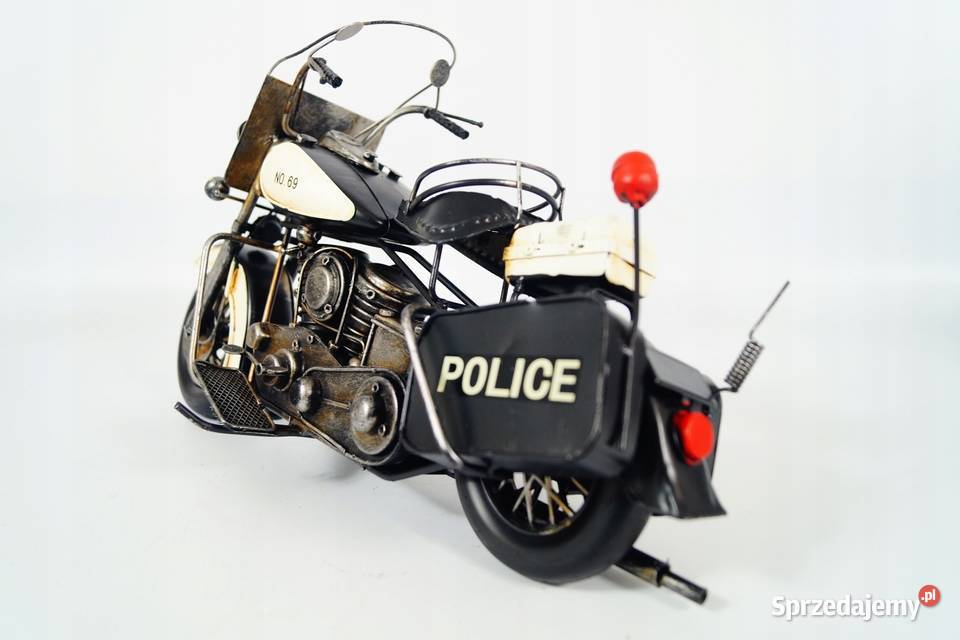 Metalowy pojazd motocykl POLICJA police rekwizyt Gizałki