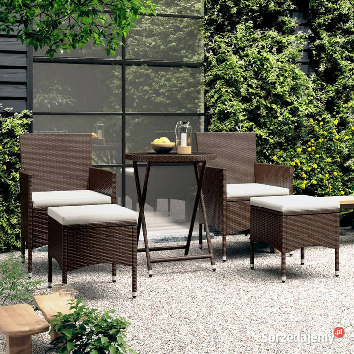 5cz zestaw mebli bistro rattan PE i szkło mazowieckie Warszawa