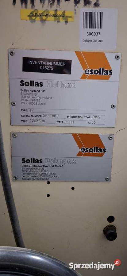 Celofaniera krzywkowa Sollas Type 17 Kokotów sprzedam