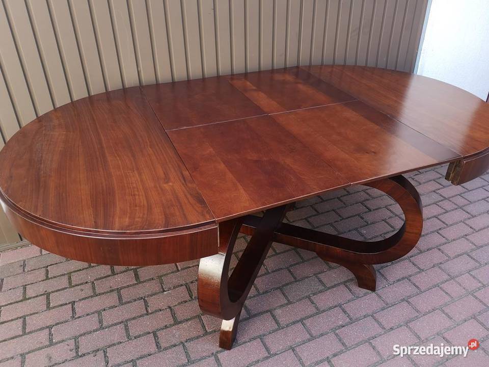 Stół ArtDeco Polski 114 Okrągły Orzech Stary Meble Swarzędz