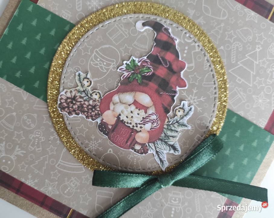 Kartka ręcznie robiona świąteczna Boże Łódź