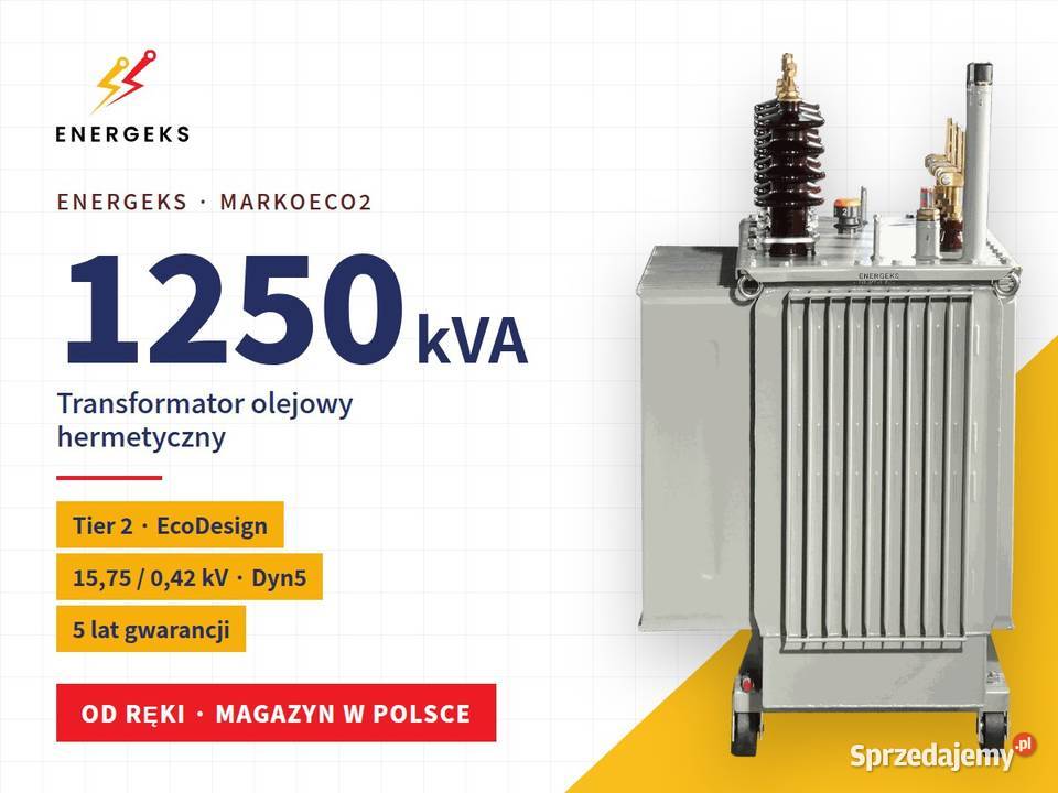 Trafo olejowe 1250 kVA 1504 kV hermetyczne ręki