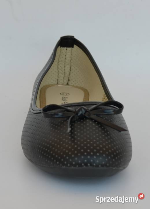 Czarne baleriny z kokardą rozmiar 36 AK10 23.5cm mazowieckie Żyrardów sprzedam