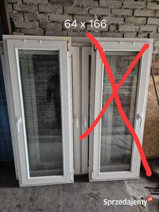 Okna białe plastikowe PCV 64x166 Miechów sprzedam
