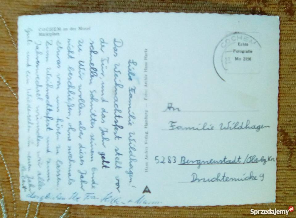 COCHEM WIDOK NA STARE MIASTO I FONTANNĘ ŚW Piszczac