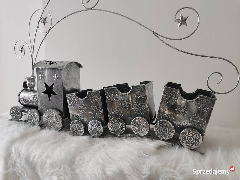 Pociag metalowy świateczny Straszęcin