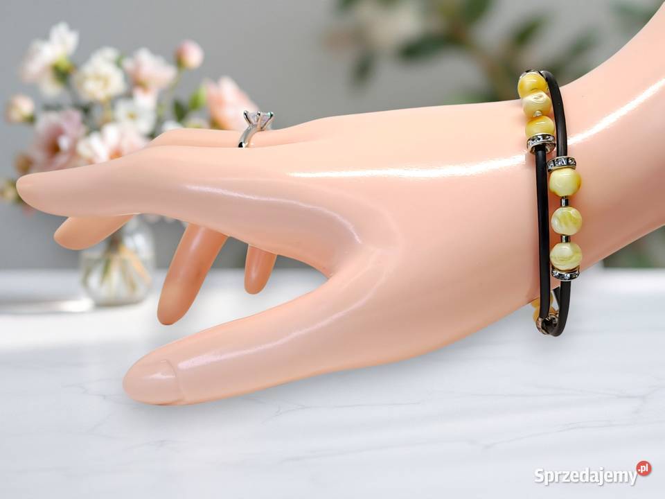 Bransoletka BURSZTYN bałtycki mleczny kredowy