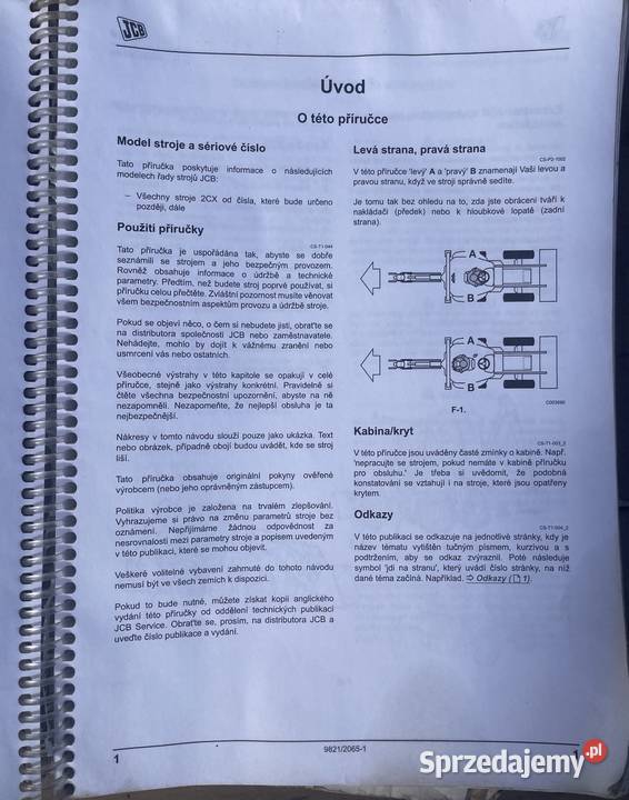 Instrukcja obsługi koparkoładowarka JCB 2CX małopolskie Biczyce Górne
