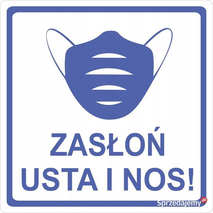 Naklejka zasłoń usta i nos 20 na witrynę szybę małopolskie Kamionna