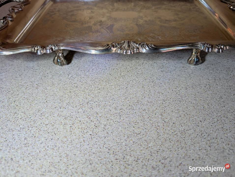 Taca srebrzona sygnatura N EPOB na nóżkach Pozostałe Piła