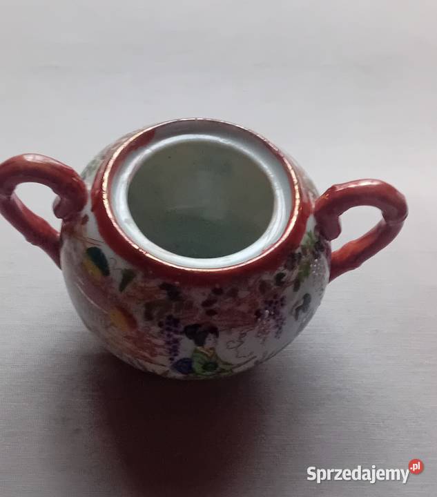 Ręcznie malowana cukierniczka stara porcelana