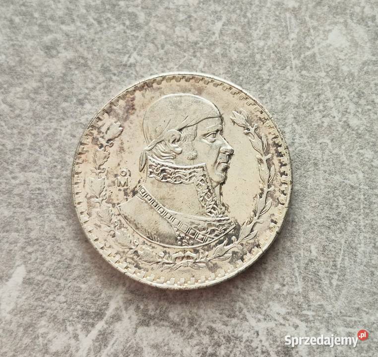 450 MEKSYK srebro 1 Peso 1965 r