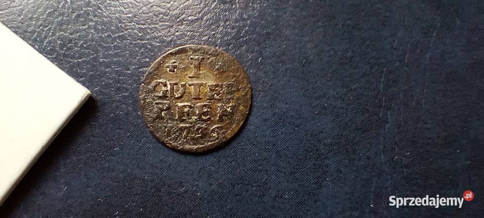 Stare monety 1 fenig 1736 Niemcy srebro Lesko
