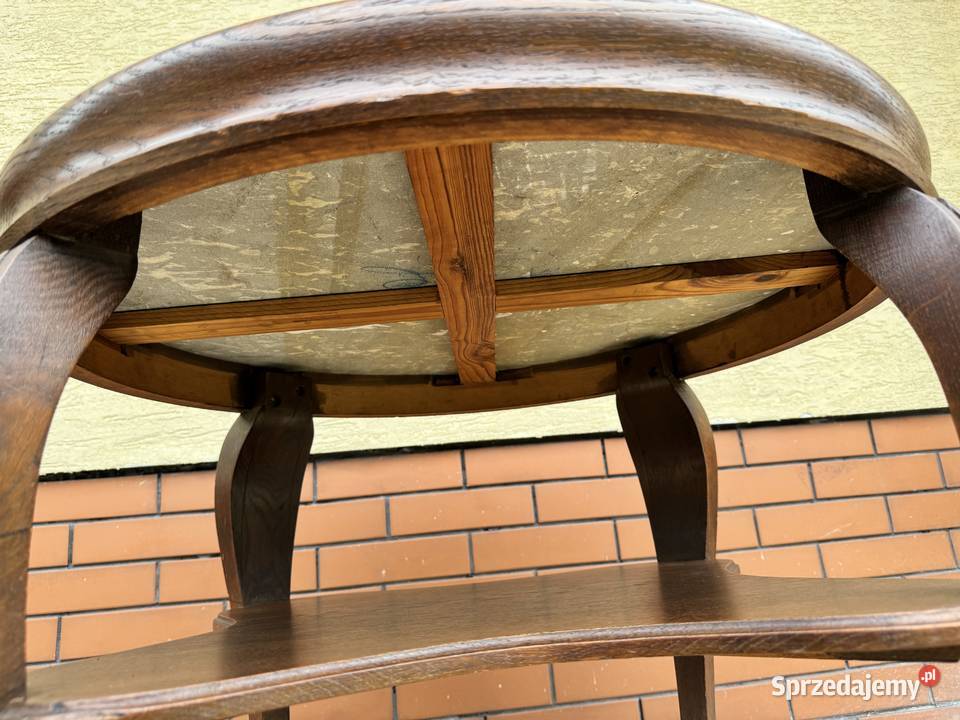 Stolik z kamiennym blatem stylowy kawowy okrągły Stoliki kawowe i ławy Sulbiny