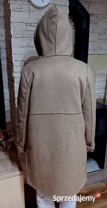 ZARA Damskie Beżowe Futerko Dwustronne Rozmiar 42(XL) Opole