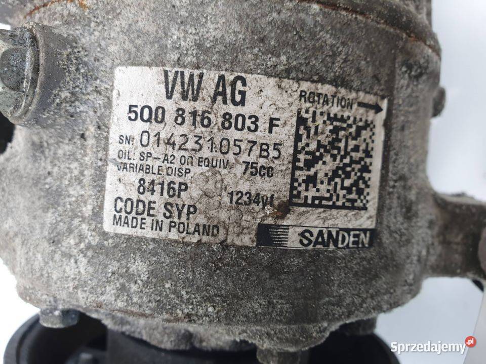 SPRĘŻARKA KLIMATYZACJI SKODA RAPID 5Q0816803F Lipno