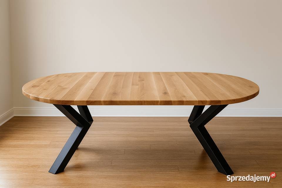 Stół PAJĄK Dębowy Okrągły LOFT Lite Drewno Różne 100cm Wrocław