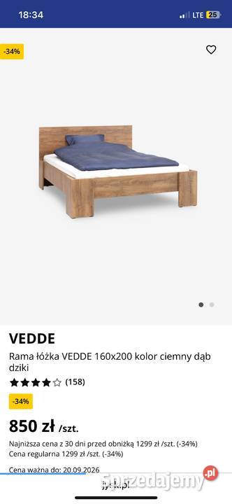 Łóżko 160 x 200 stan nowe Łóżka Ostrzeszów