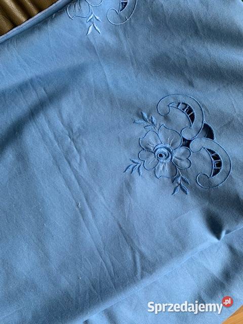 Obrus niebieski haftowany 178137 wiskoza śląskie