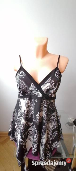 NOWY ASYMETRYCZNY CZARNO BIAŁY TOP ETAM R UK łódzkie Łódź