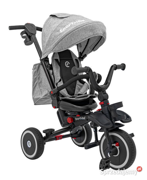 Rowerek Trzykołowy RIDER szary koła EVA z Warszawa