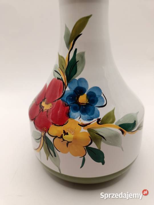 Naczynie ceramiczne butelka ręcznie malowany Zamość