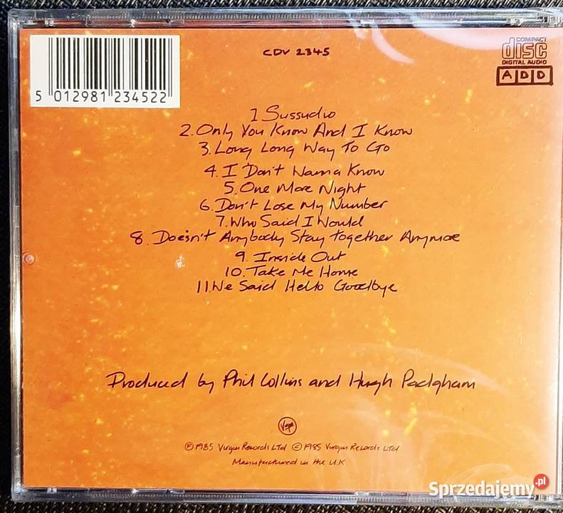 Wspaniały Album CD PHIL COLLINS Album No Jacket Katowice
