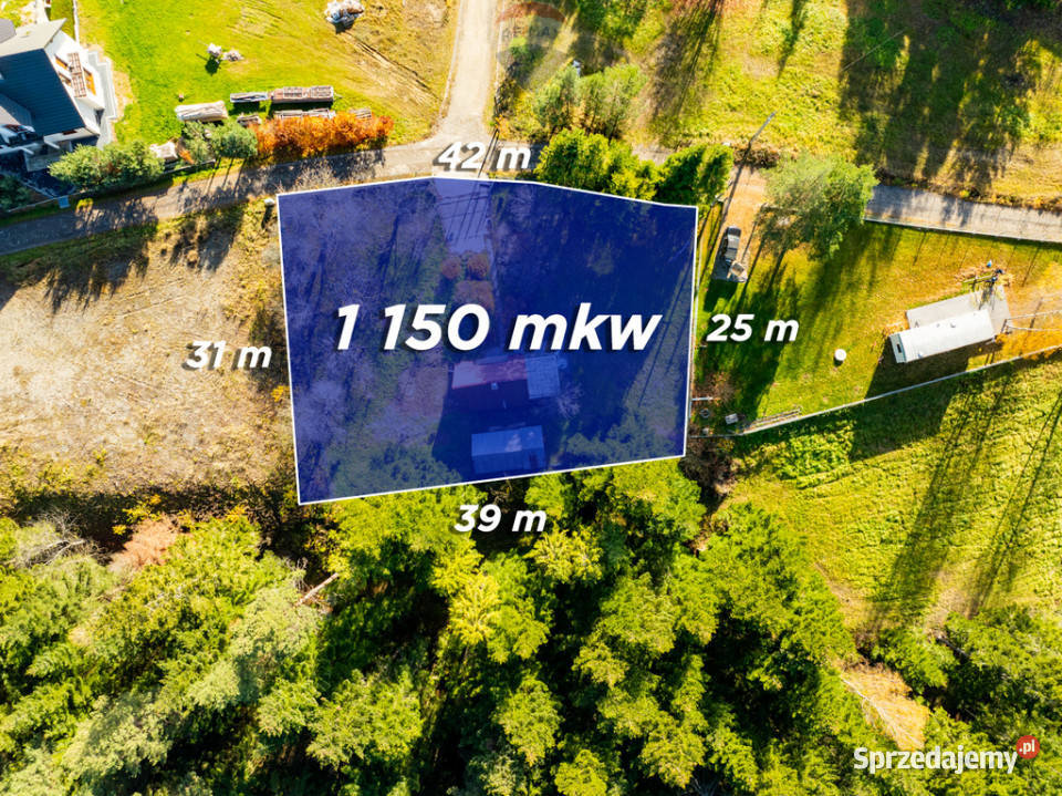Działka budowlana z domem letniskowym Sprzedaż Skawa