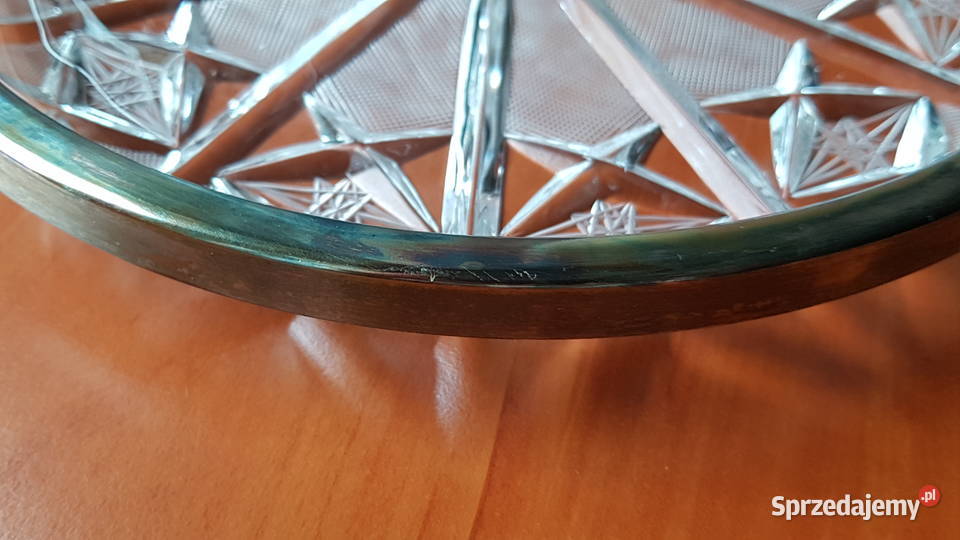 Kryształowa patera taca Hefra PRL śląskie